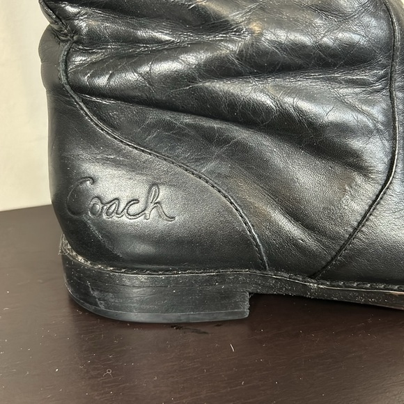 Coach Womens Cheyenne Leather Boots Sz 7 Black Riding Equestrian Over The Knee - Picture 5 of 11